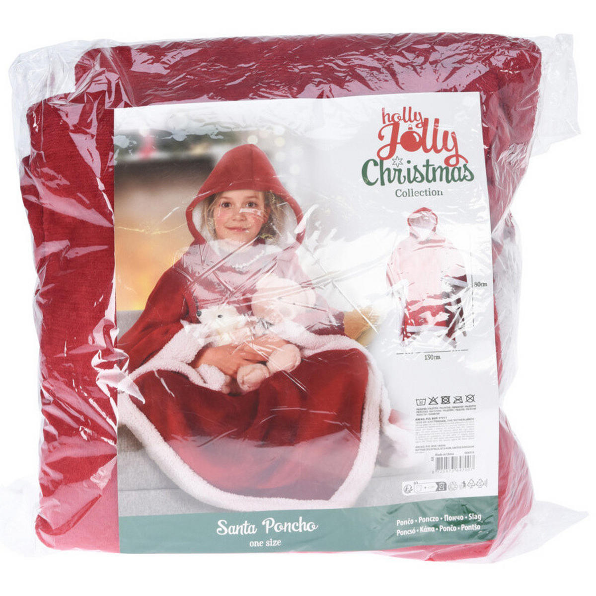 WEIHNSACHPONCHO Erwachsene - Rot, Textil (29/15/35cm) - Home Styling Collection