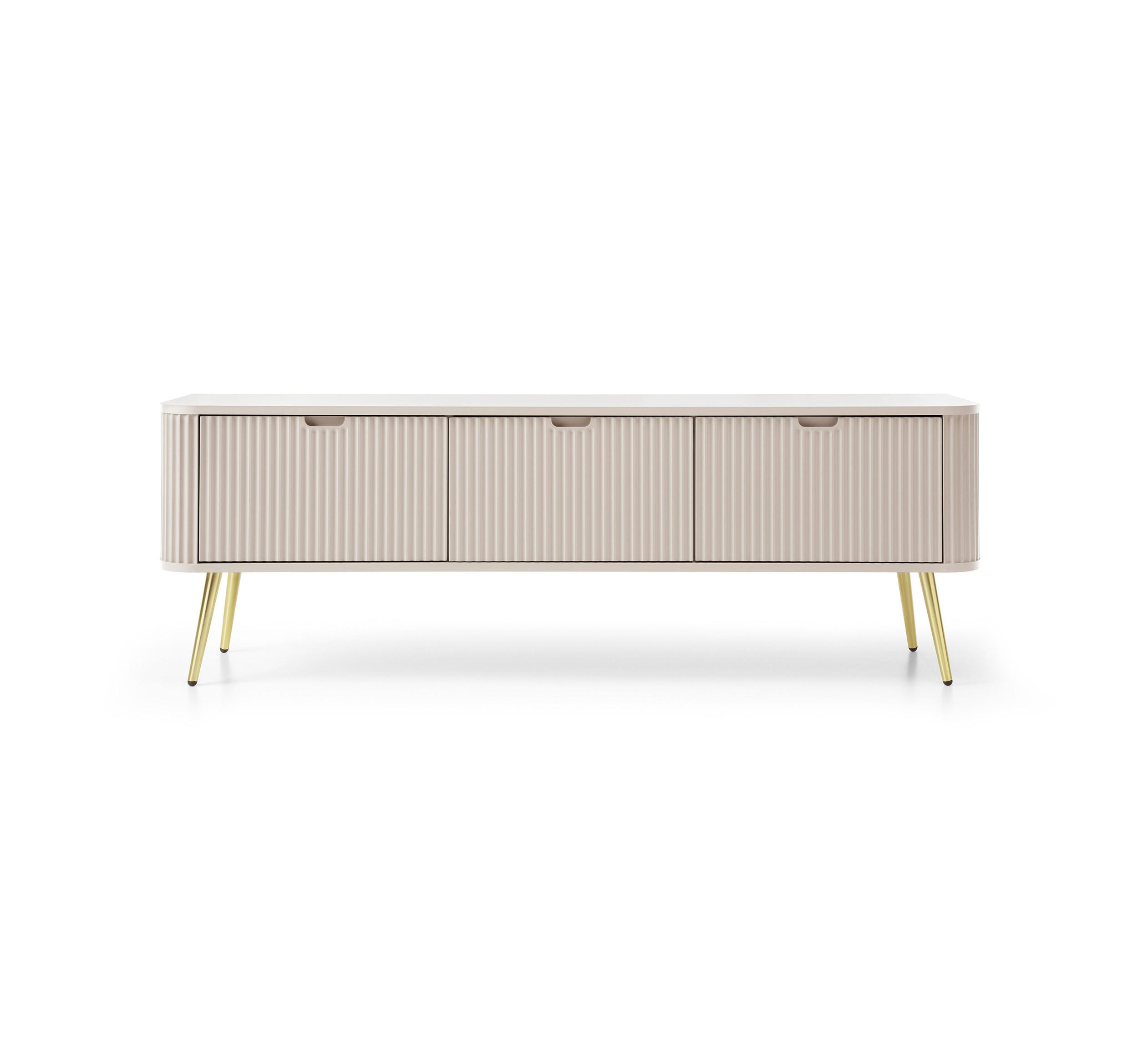 LOWBOARD ZENZERO 168x39x57 cm mit 3 Türen Kaschmir - Kaschmir/Goldfarben, Holzwerkstoff (168/57/39cm) - MASSENO