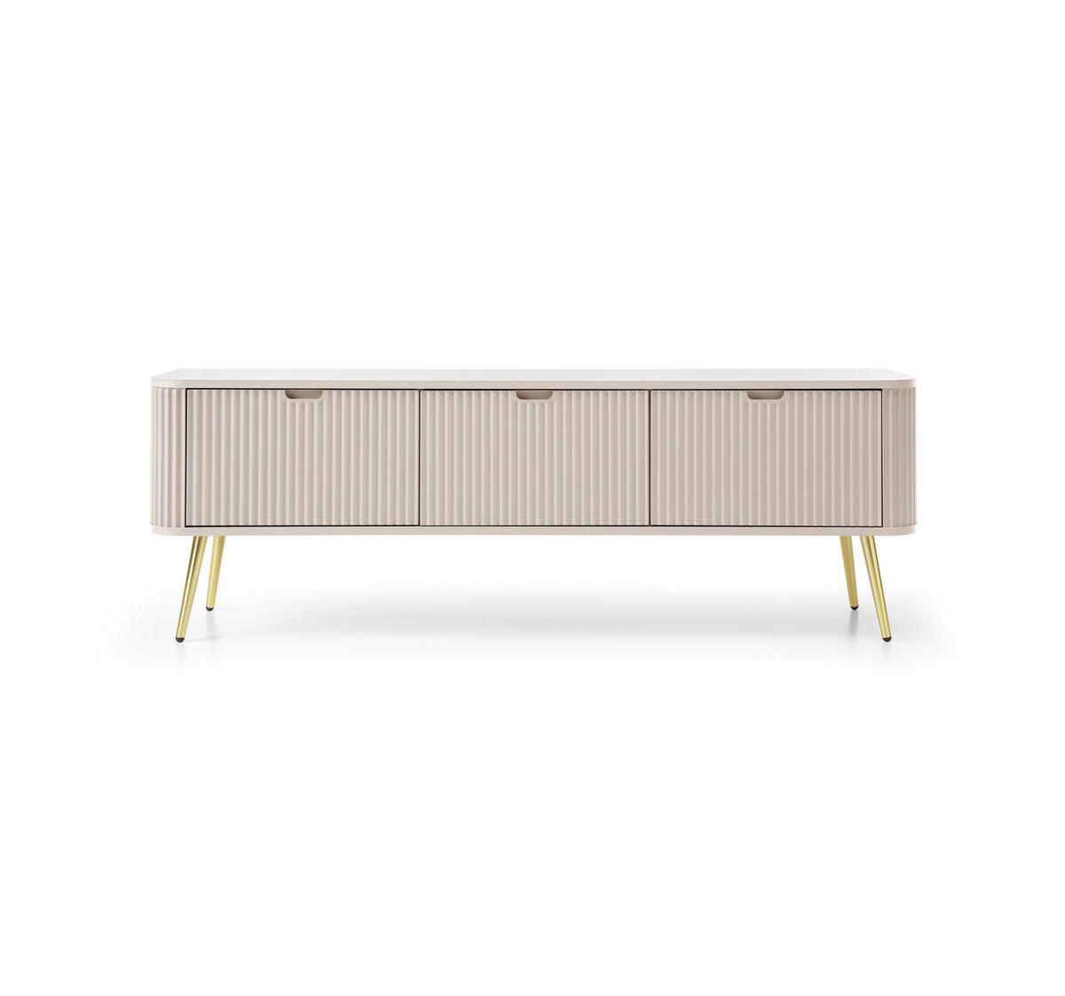LOWBOARD ZENZERO 168x39x57 cm mit 3 Türen Kaschmir - Kaschmir/Goldfarben, Holzwerkstoff (168/57/39cm) - MASSENO