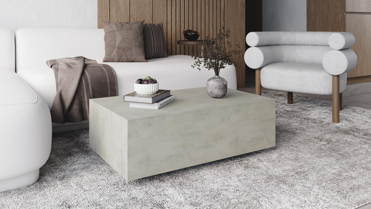 COUCHTISCH VOS - Creme, Holzwerkstoff (90/55/28cm) - Meblini