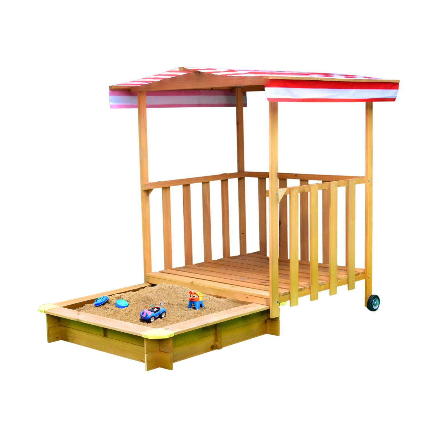 SPIELHAUS MIT SANDKASTEN Holz - Naturfarben, Holz (116/113/137cm) - Coemo