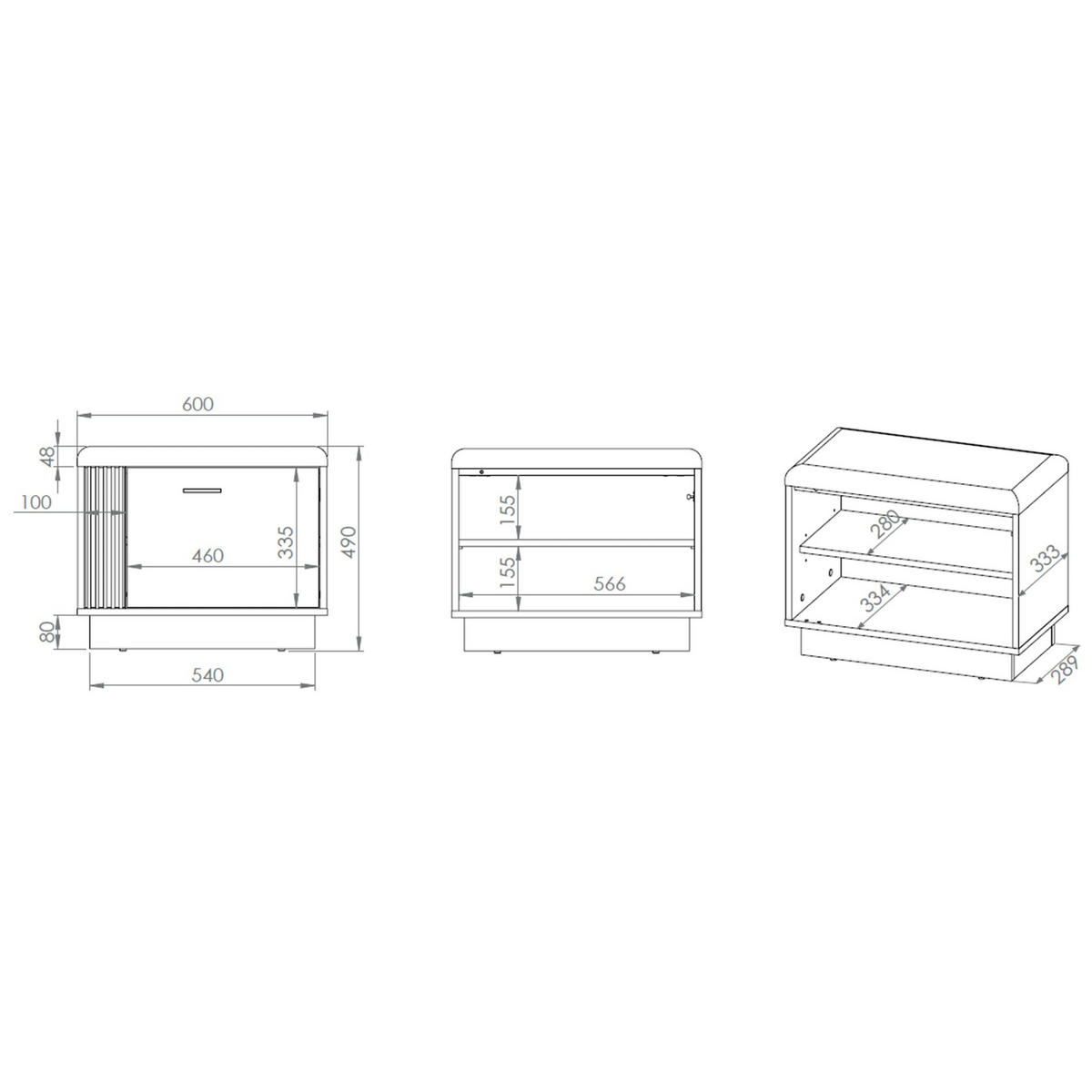 SCHUHSCHRANK Vasco Eiche 60 cm - Eichefarben, Holzwerkstoff (60/49/33.3cm) - Homebook
