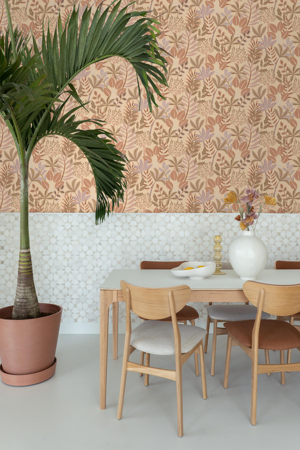 TAPETE Blätter 50 x 900 cm - Terracotta, Papier (50/900cm) - ESTAhome
