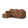 ECKSOFA SUVINO Kupferfarben Geflochtener Stoff mit Schlaffunktion - Kupferfarben, Holz (230/143cm) - MASSENO
