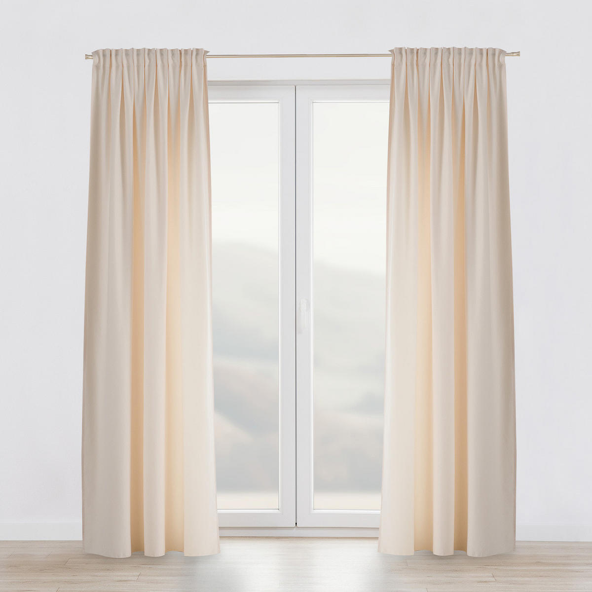 FERTIGVORHANG mit Schlaufenband ecru 140 x 280 cm - Ecru, Textil (140/280/1cm) - Dekoria