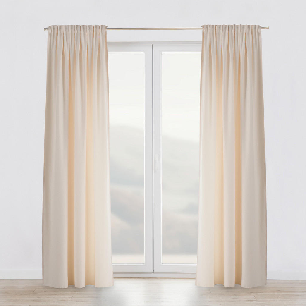 Thumbnail - Dekoria Fertigvorhang, Ecru, Textil, Uni, 140x280x1 cm, Wohntextilien, Gardinen & Vorhänge, Fertiggardinen, Fertiggardin...