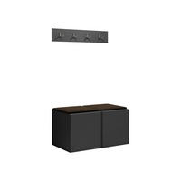 GARDEROBEN-SET Orion VI - Graphitfarben/Braun, Holzwerkstoff/Kunststoff (84/42/46cm) - MIRJAN24