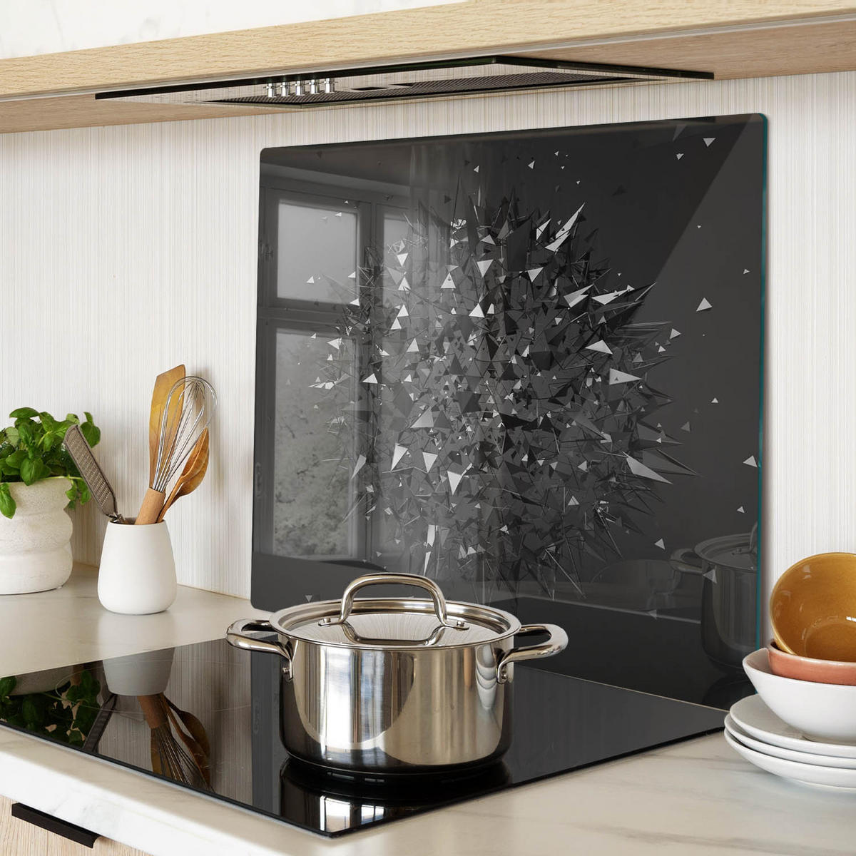 GLASPLATTE 60x52 cm 3D - Schwarz, Glas (60/0.4/52cm) - TULUP