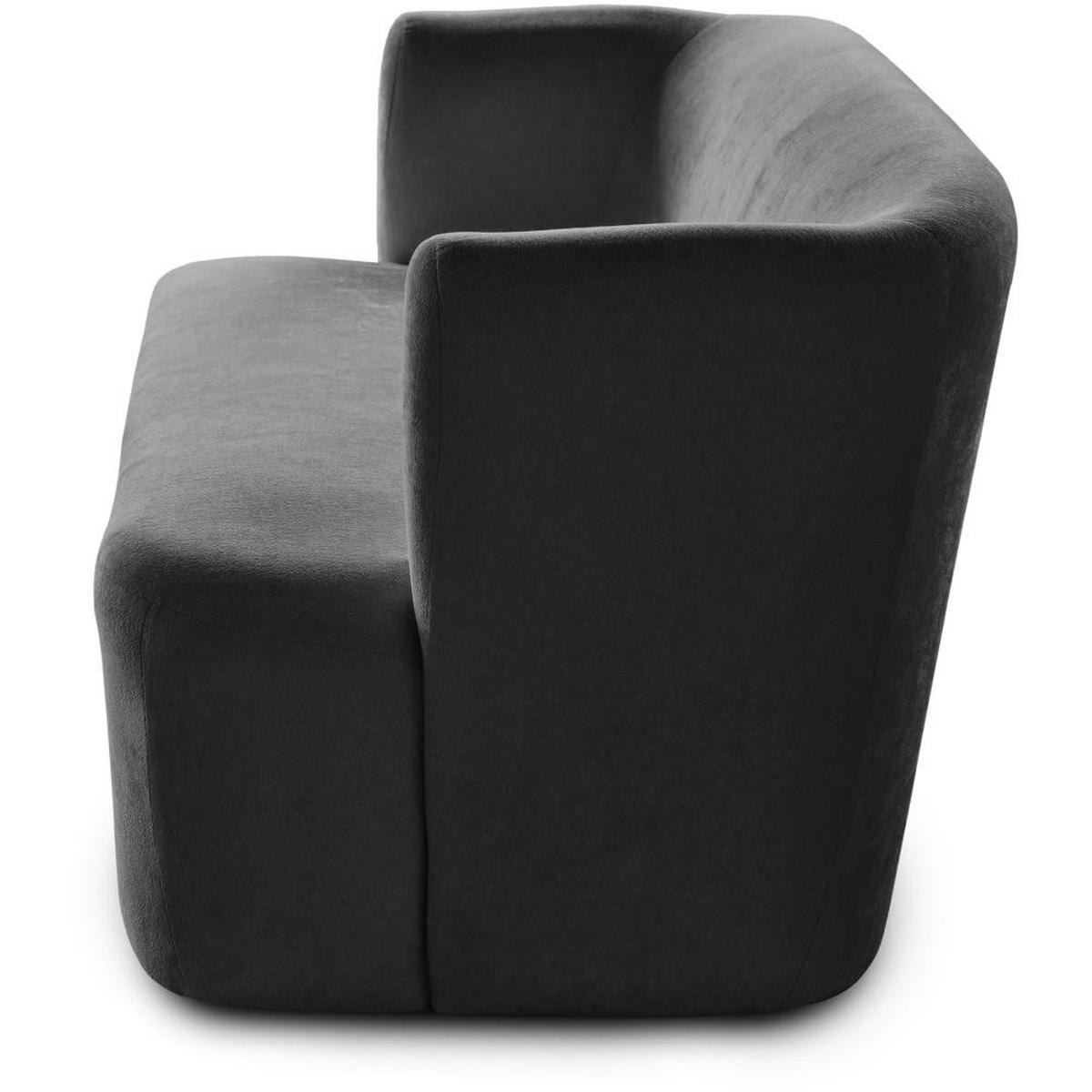 2-SITZER SOFA Nori dunkelgrau velour - Dunkelgrau/Schwarz, Kunststoff/Textil (150/68/72cm) - Beautysofa