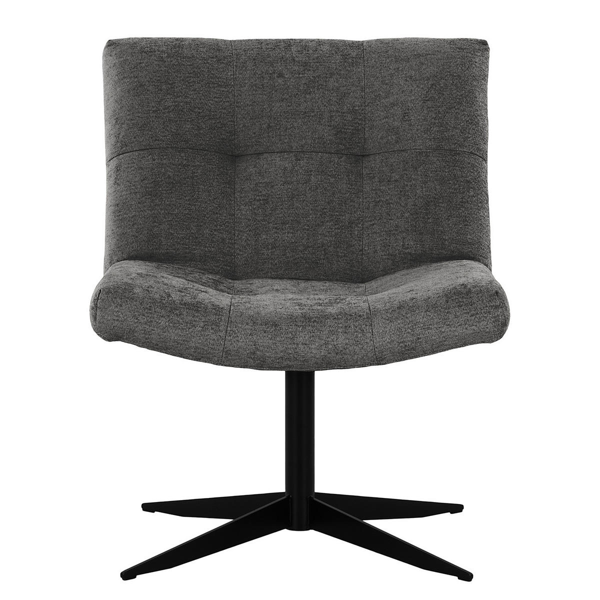 SESSEL - Schwarz/Grau, Textil/Metall (67/82/74cm) - home24