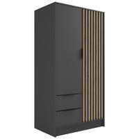 KLEIDERSCHRANK NELIA - 120 cm - Schwarz/Eiche Artisan, Holzwerkstoff (102/200/51cm) - ALTDECOR