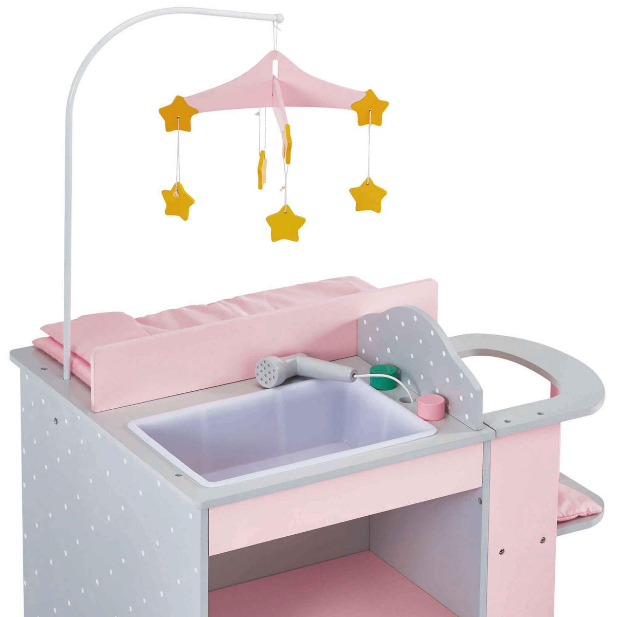 PUPPEN-WICKELTISCH, Grau, 98cm - Grau, Holzwerkstoff (48/98/58cm) - Teamson Kids