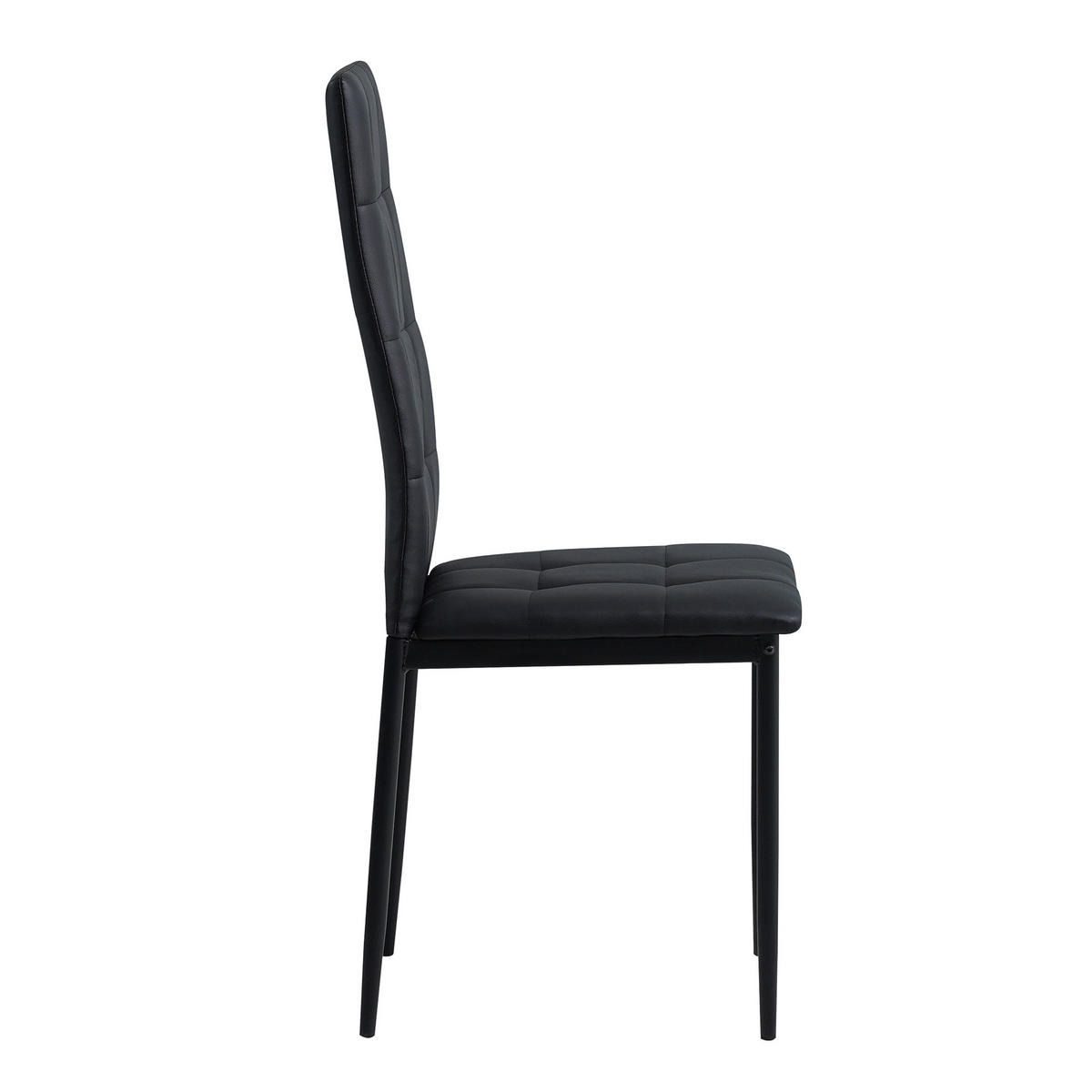 STUHL RIMINI Lederimitat Metallbeine 4er Set Schwarz - Schwarz, Kunststoff/Metall (41/97/38cm) - Albatros