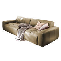 LEDERSOFA MIT SITZTIEFENVERSTELLUNG PALACE Grün Leder - Grün, Leder (298/74/120cm) - KAWOLA