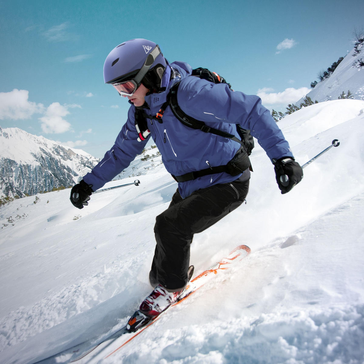 LYŽAŘSKÁ PŘILBA pro muže a ženy, robustní snowboardová přilba, modrá, velikost M, 55–58 cm - modrá, plast (29/23cm) - ECD-Germany