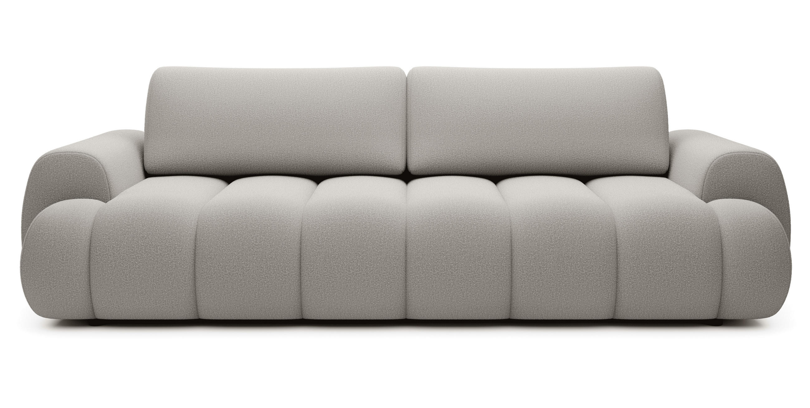 SOFA 260 cm mit Schlaffunktion Puro, Bettkasten, Modern Design, Hellgrau - Hellgrau, Holz (263/81/110cm) - Emporius