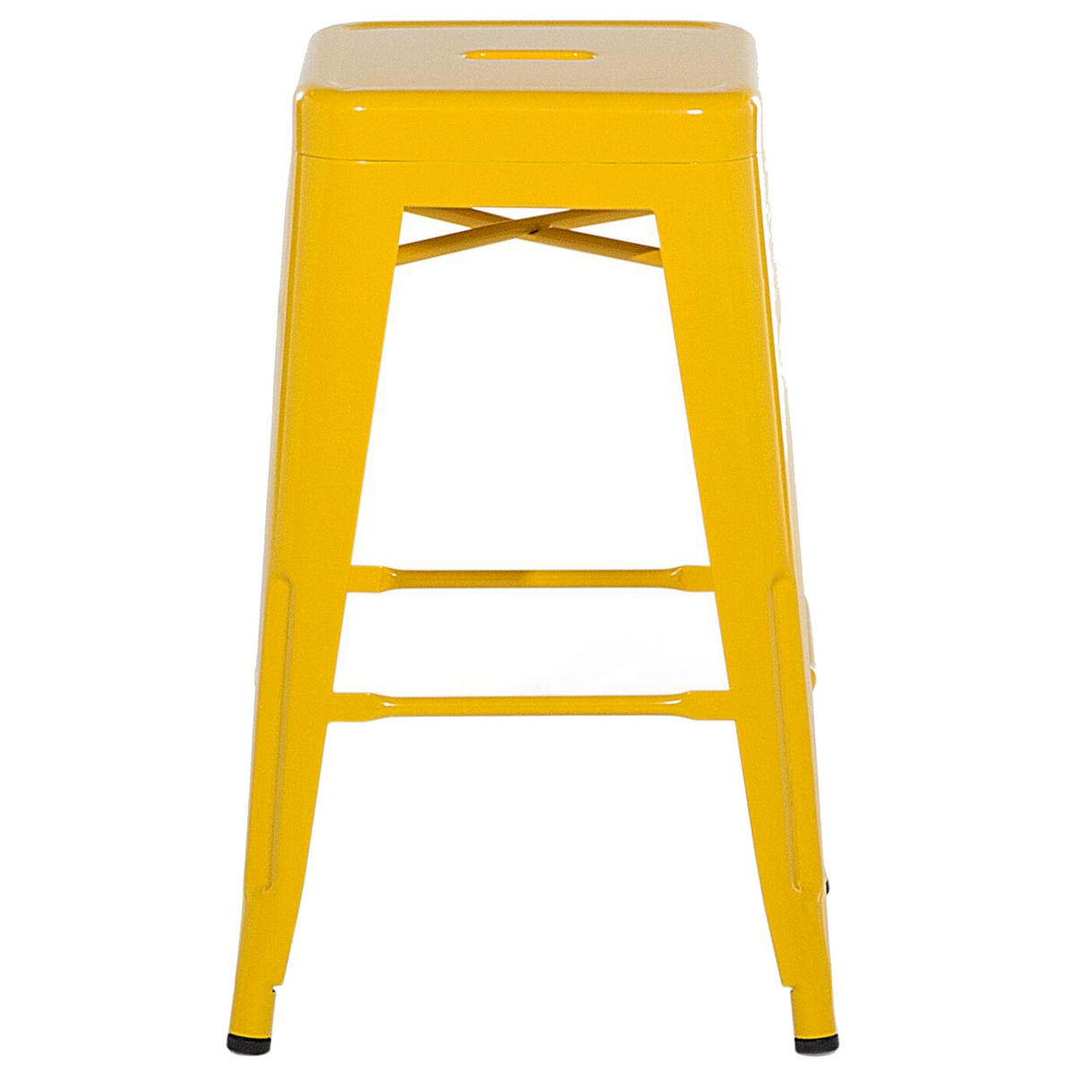 HOCKER 2er-Set Metall Gelb Cabrillo - Gelb, Metall (42/60/42cm) - Beliani
