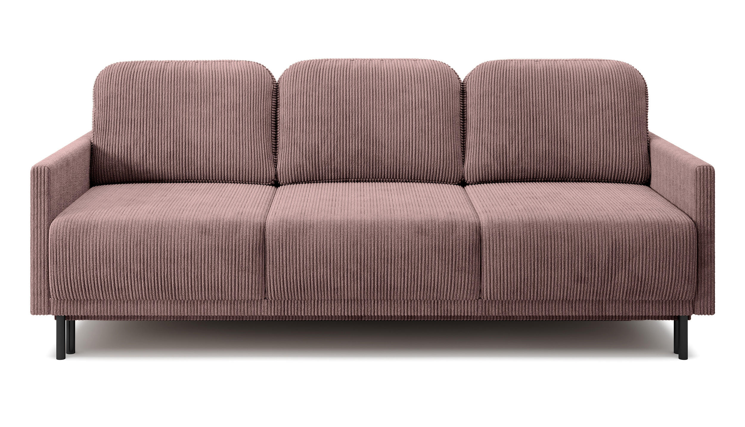 SCHLAFSOFA Hamiel Lila Cordbezug 212 cm - Flieder/Schwarz, Holz/Textil (212/87/97cm) - Selsey