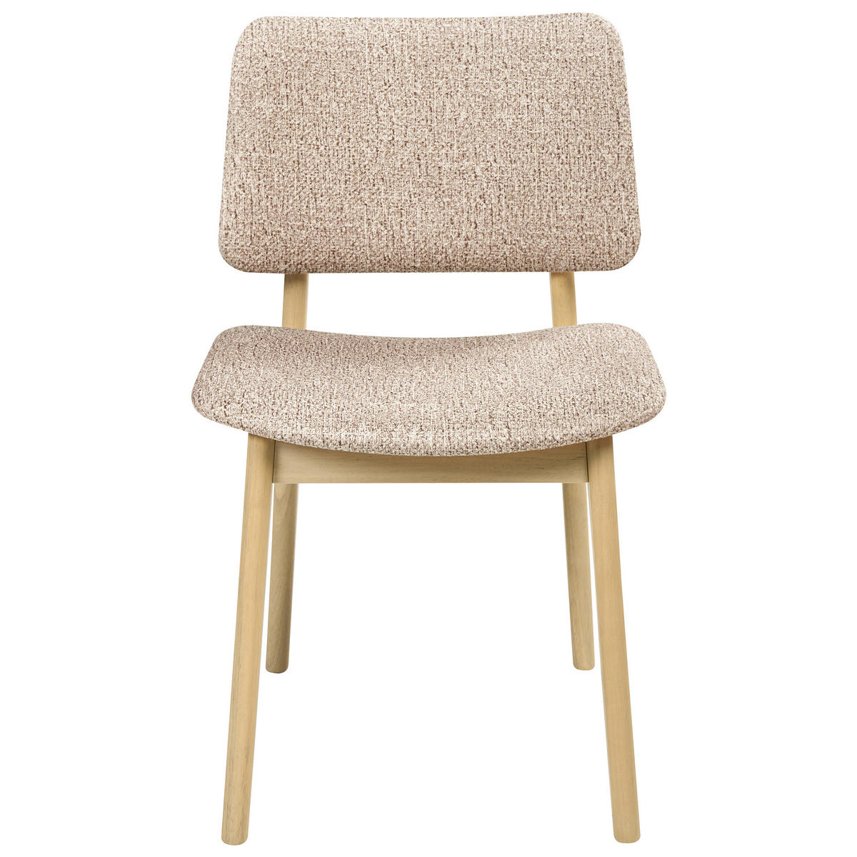 ESSZIMMERSTUHL 2er-Set Bouclé Hellbraun/Taupe Blane - Taupe, Holz (48/79/52cm) - Beliani
