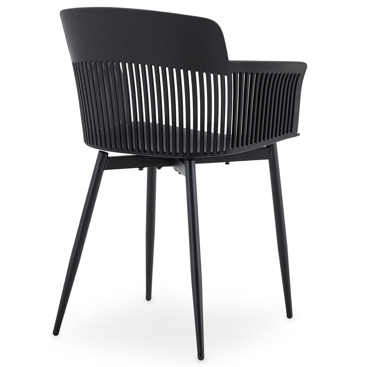 GARTENSTÜHLE MANTEY 4er-Set schwarz - Schwarz, Metall (59/81/52cm) - IDIMEX