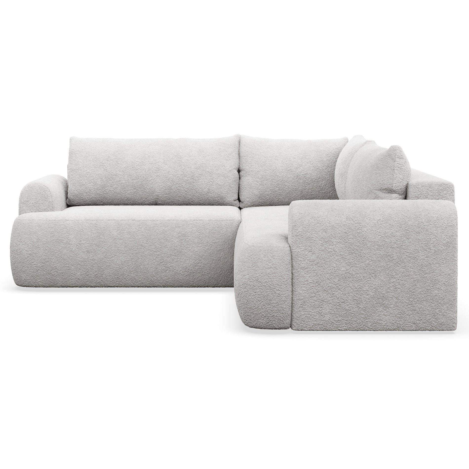 ECKSCHLAFSOFA Ovo HELLGRAUER STOFF universell MIT BETTKASTEN - Hellgrau/Schwarz, Kunststoff/Textil (245/245cm) - Selsey