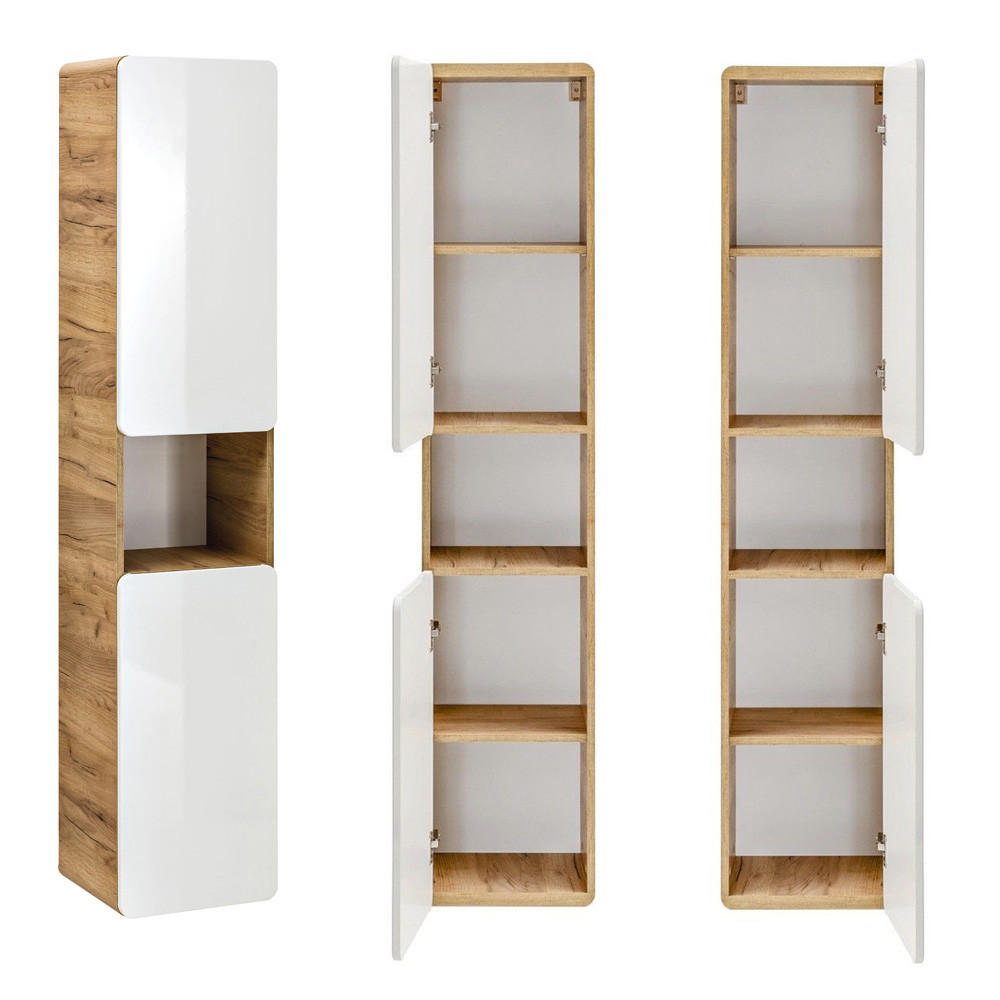 Lomado Hochschrank Weiß 35x170x32 cm