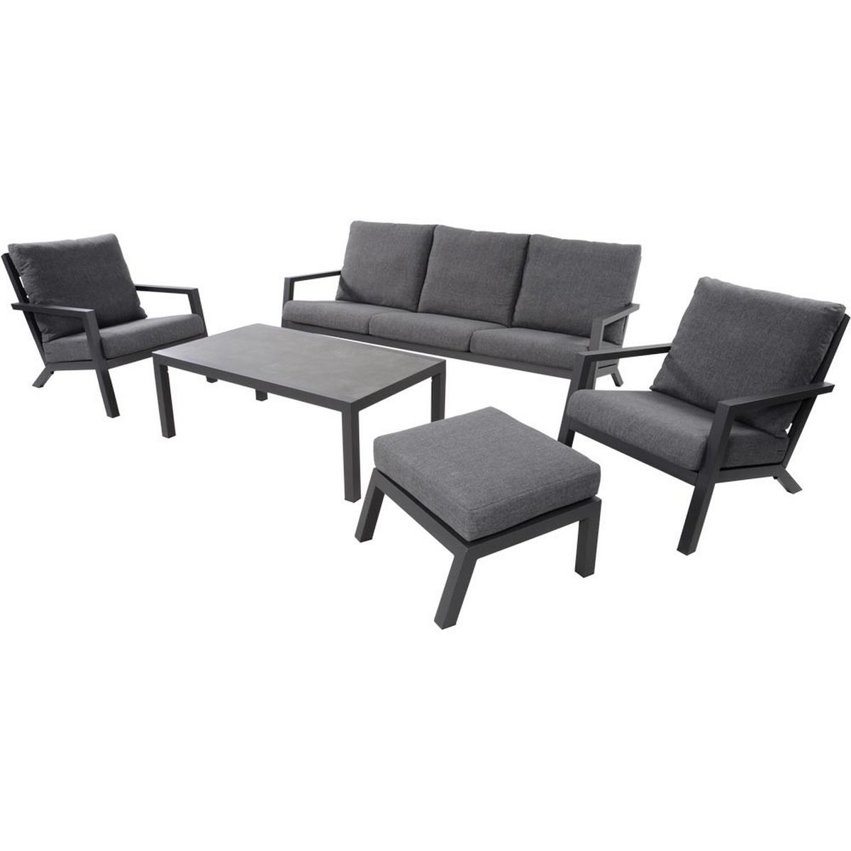 GARTENTISCH Down - Grau - 120/70/43 cm - Grau, Metall (120/70/43cm) - Lesli Living