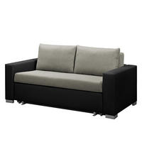 SCHLAFSOFA - Silberfarben/Schwarz, Kunststoff/Textil (173/90/90cm) - home24