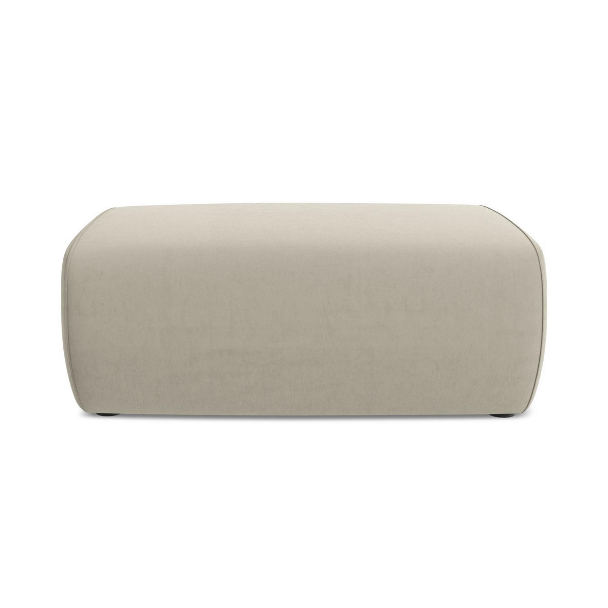 POUF Samt Stoff Creme - Perlmutt/Creme, Kunststoff/Textil (102/40/62cm) - LaMiaSofa