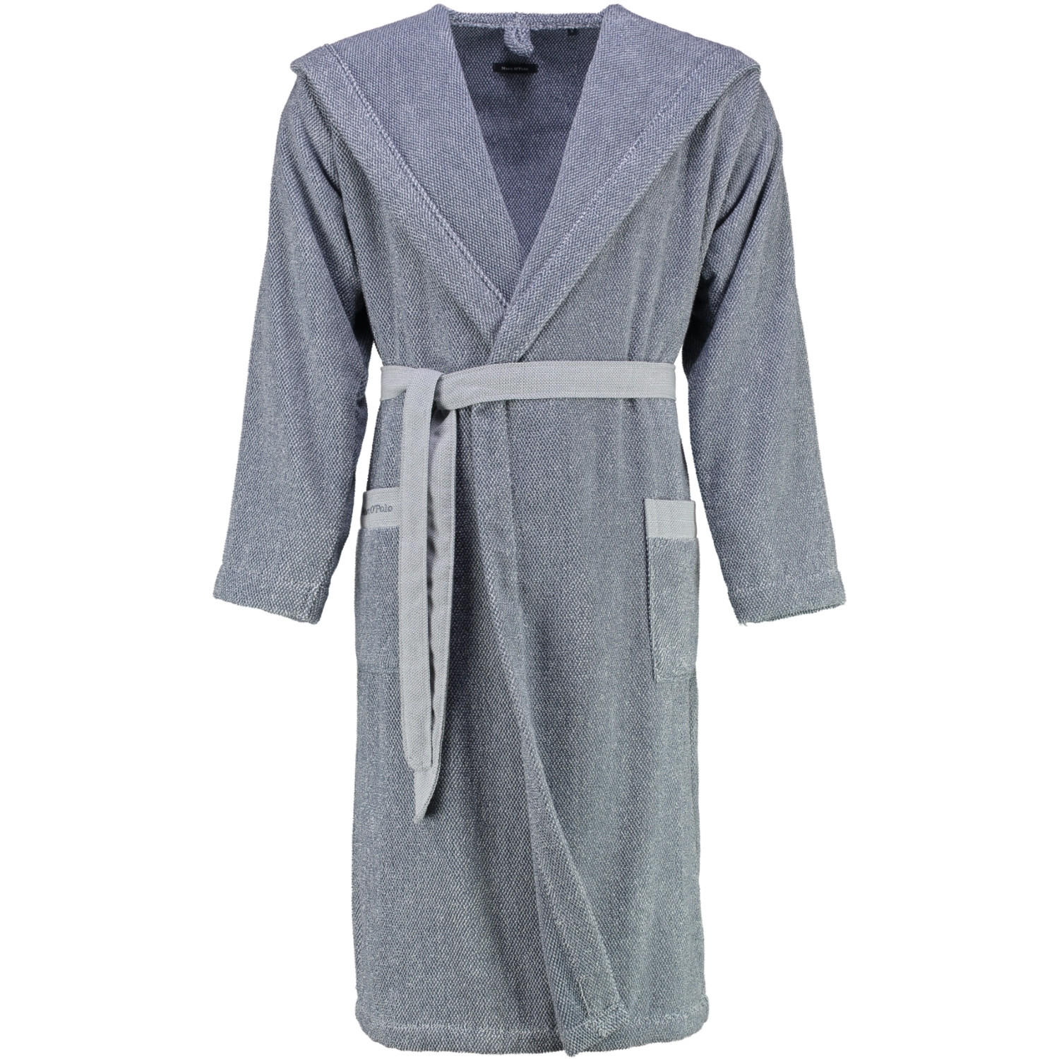 BADEMANTEL UNISEX KAPUZE MELANGE SMOKE BLUE-OFFWHITE - Blau, Textil (Snull) - Marc O'Polo