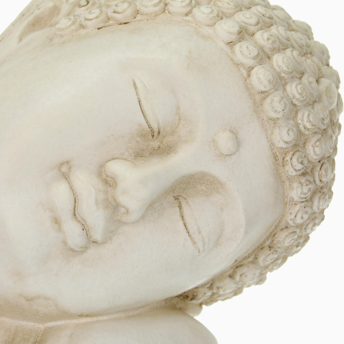 BUDDHA-FIGUR - Creme, Kunststoff (40.5/61/38cm) - Relaxdays