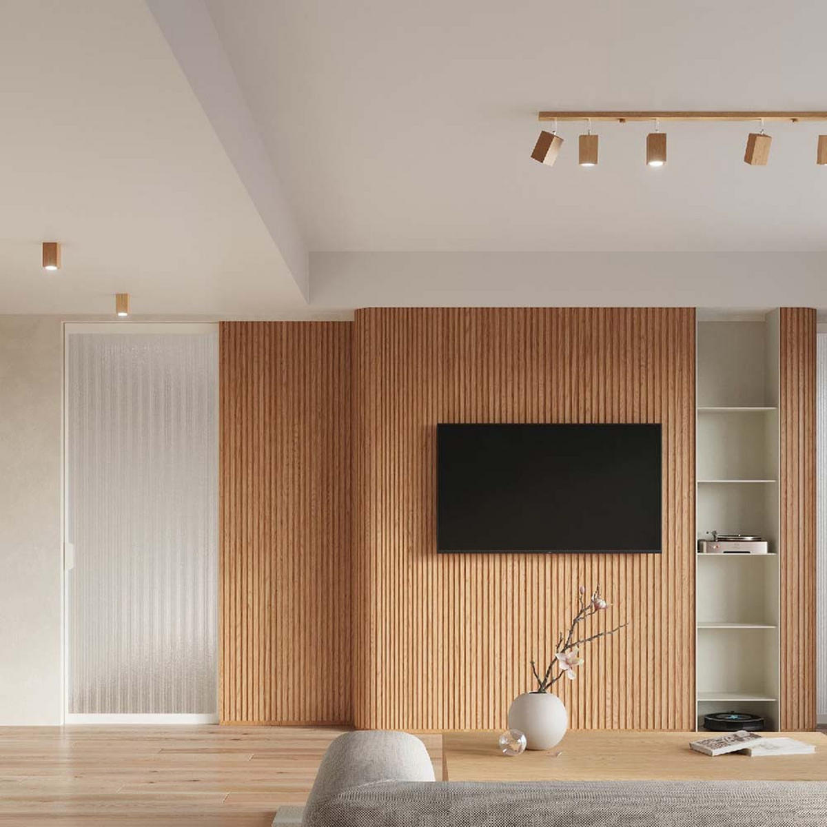 DECKENLEUCHTE Holz Braun Eiche - Braun, Holz (80/5/20cm)