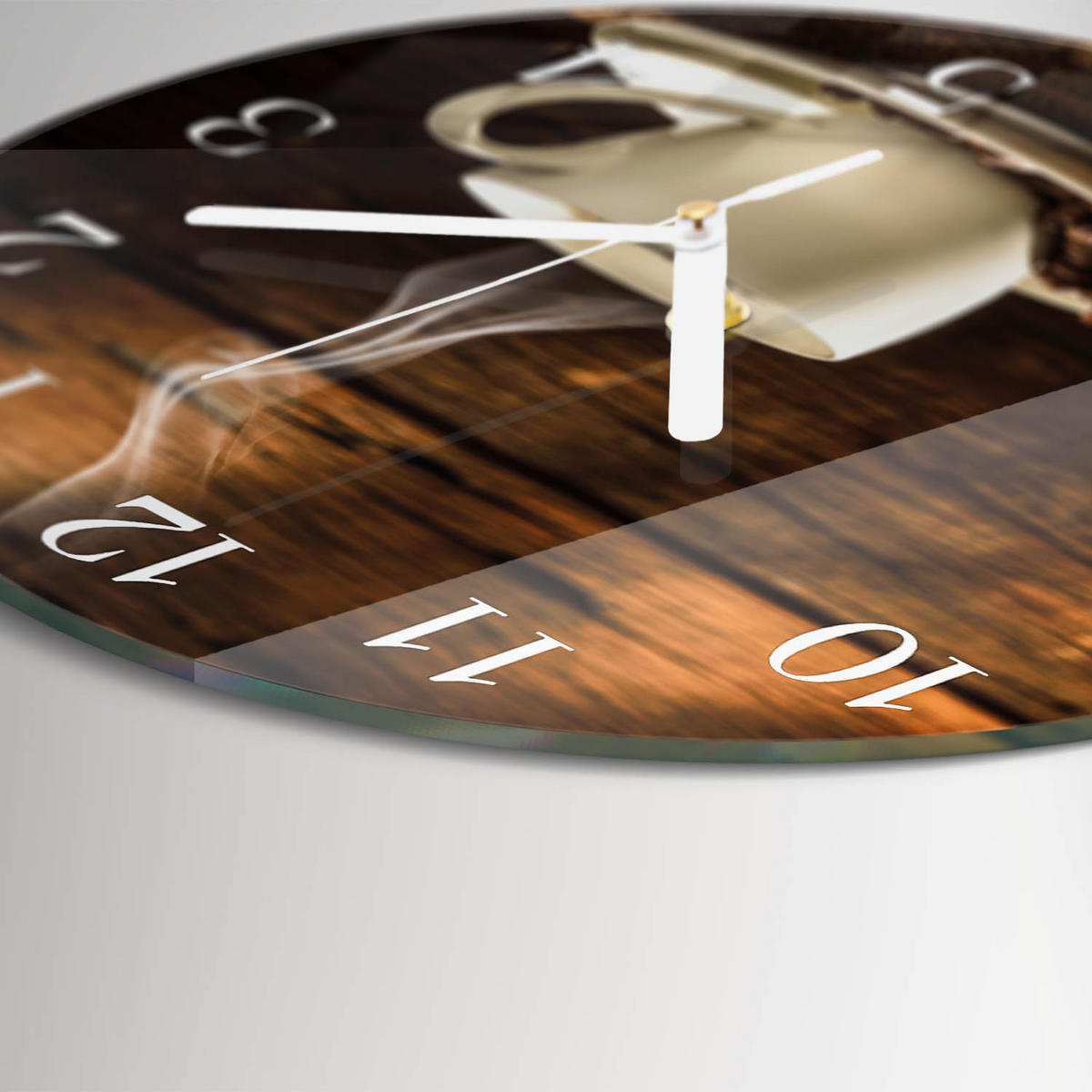 WANDUHR fi30 cm - Kaffee - Braun, Glas (30/30/0.4cm) - TULUP