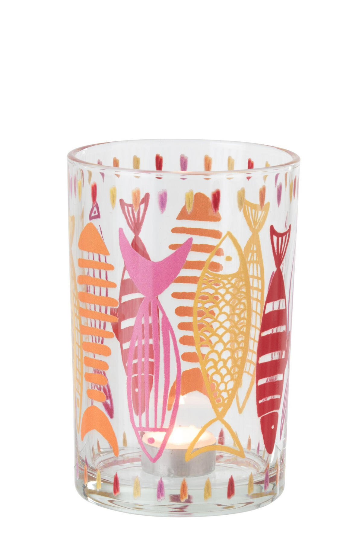WINDLICHT FISCH - Orange, Glas (12/18cm) - J-Line