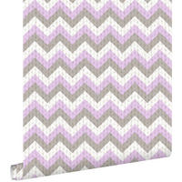 TAPETE Zickzack-Motiv 53 cm x 10.05 m - Braun, Papier (53/0.1cm) - ESTAhome