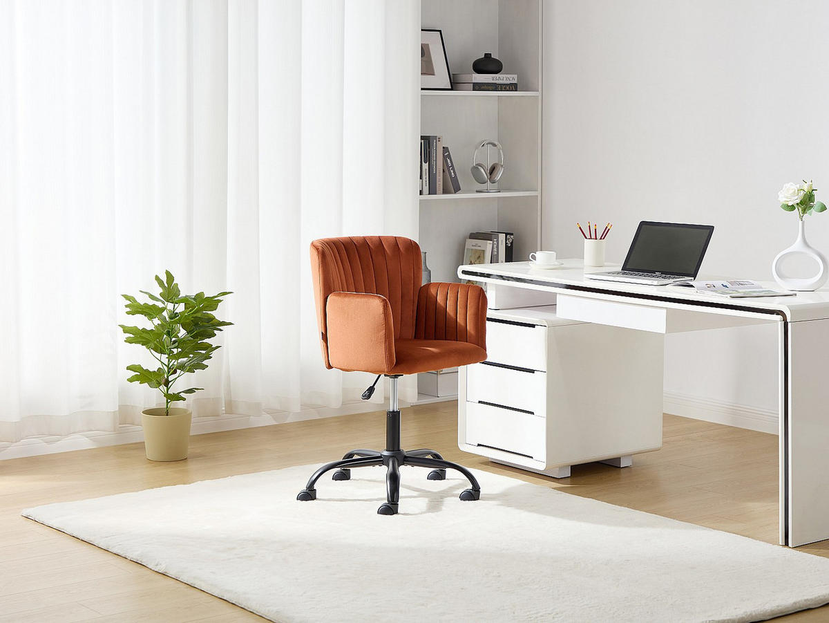 BÜROSTUHL ohne Armlehnen - 53 cm x 54 cm - stoff - terracotta Toara - Terracotta, Textil (53/87/54cm) - Vente-Unique