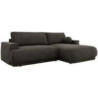 ECKSCHLAFSOFA RINA L Dunkelgrau Velvet - rechts - Dunkelgrau/Schwarz, Kunststoff/Textil (170/267cm) - MKS