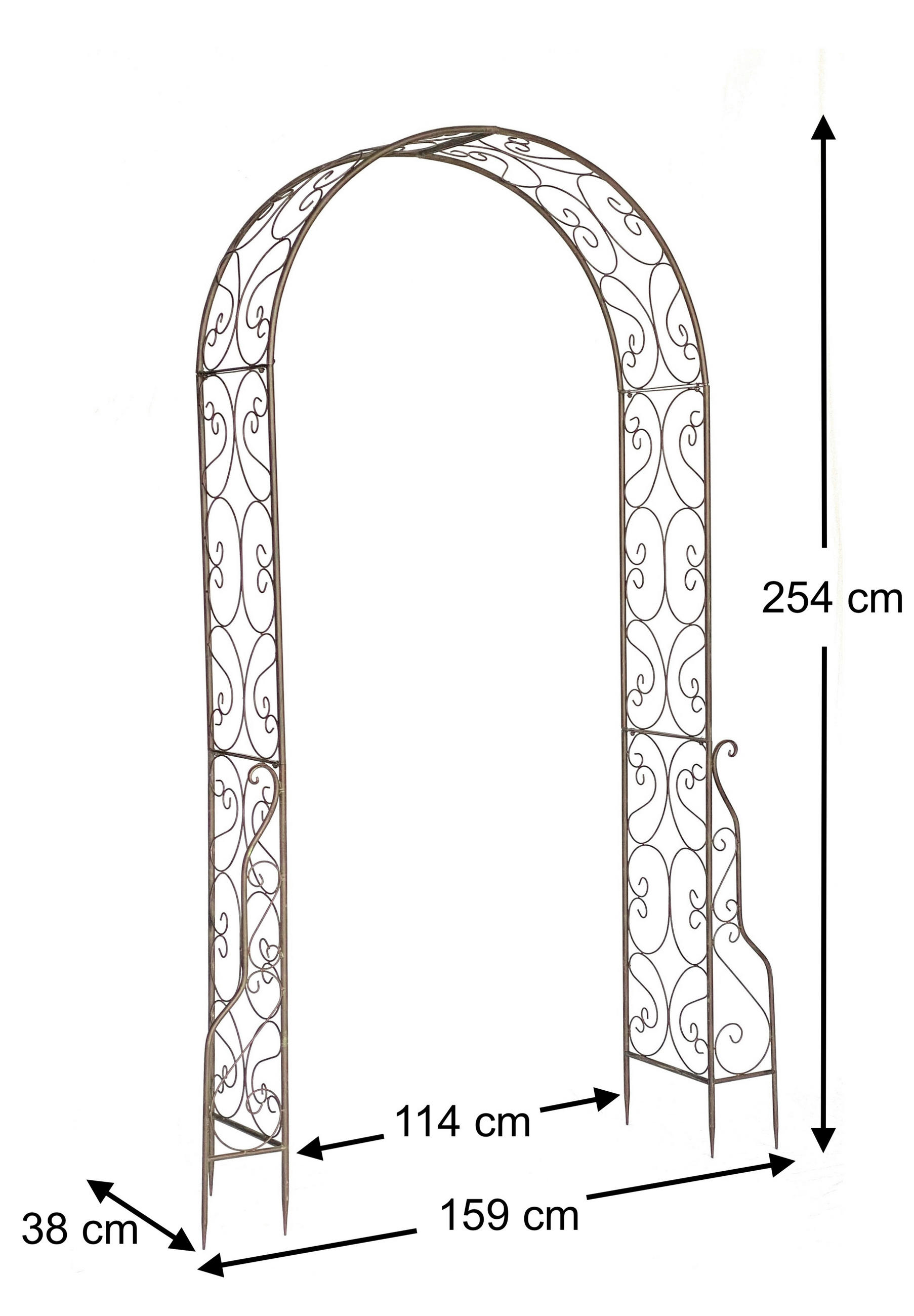 ROSENBOGEN Metall Braun 254x159 cm 96025 - Braun, Metall (159/254/38cm) - DanDiBo