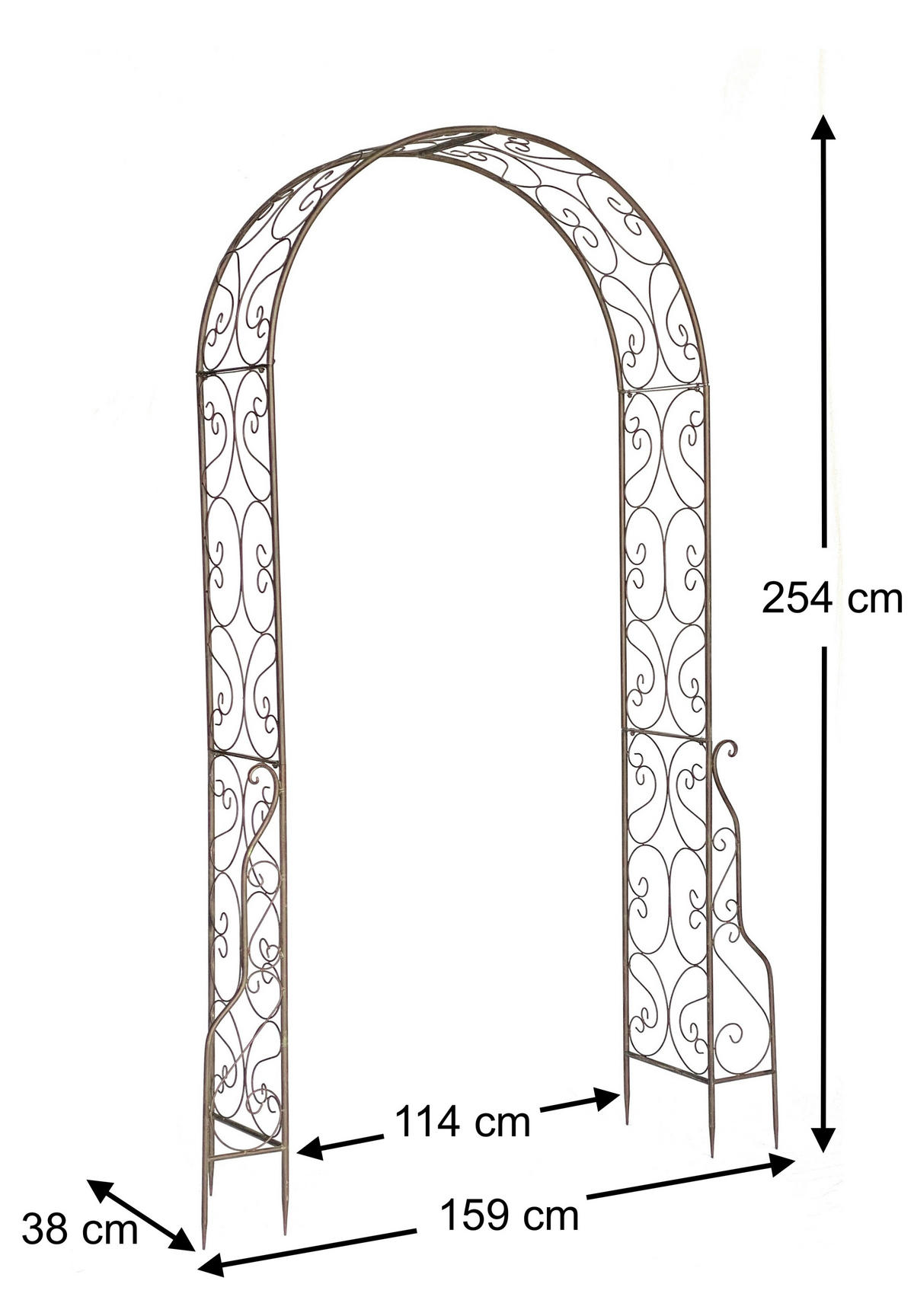 ROSENBOGEN Metall Braun 254x159 cm 96025 - Braun, Metall (159/254/38cm) - DanDiBo