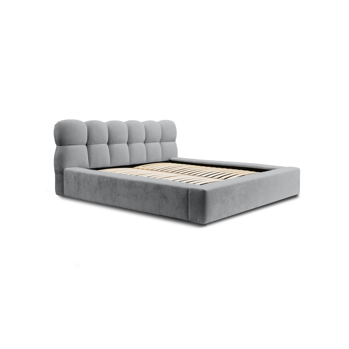 POLSTERBETT schenilen Struktur Paulon 180x200 cm, Grau - Grau, Textil (180/200cm) - Fedve