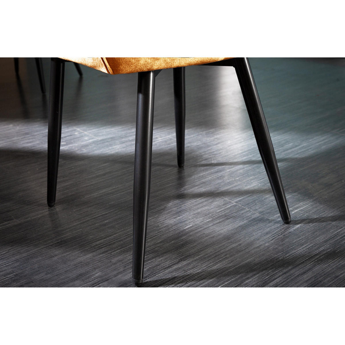 STUHL MILANO Samt Senfgelb, Schwarze - Gelb, Textil (59/84/62cm) - riess-ambiente