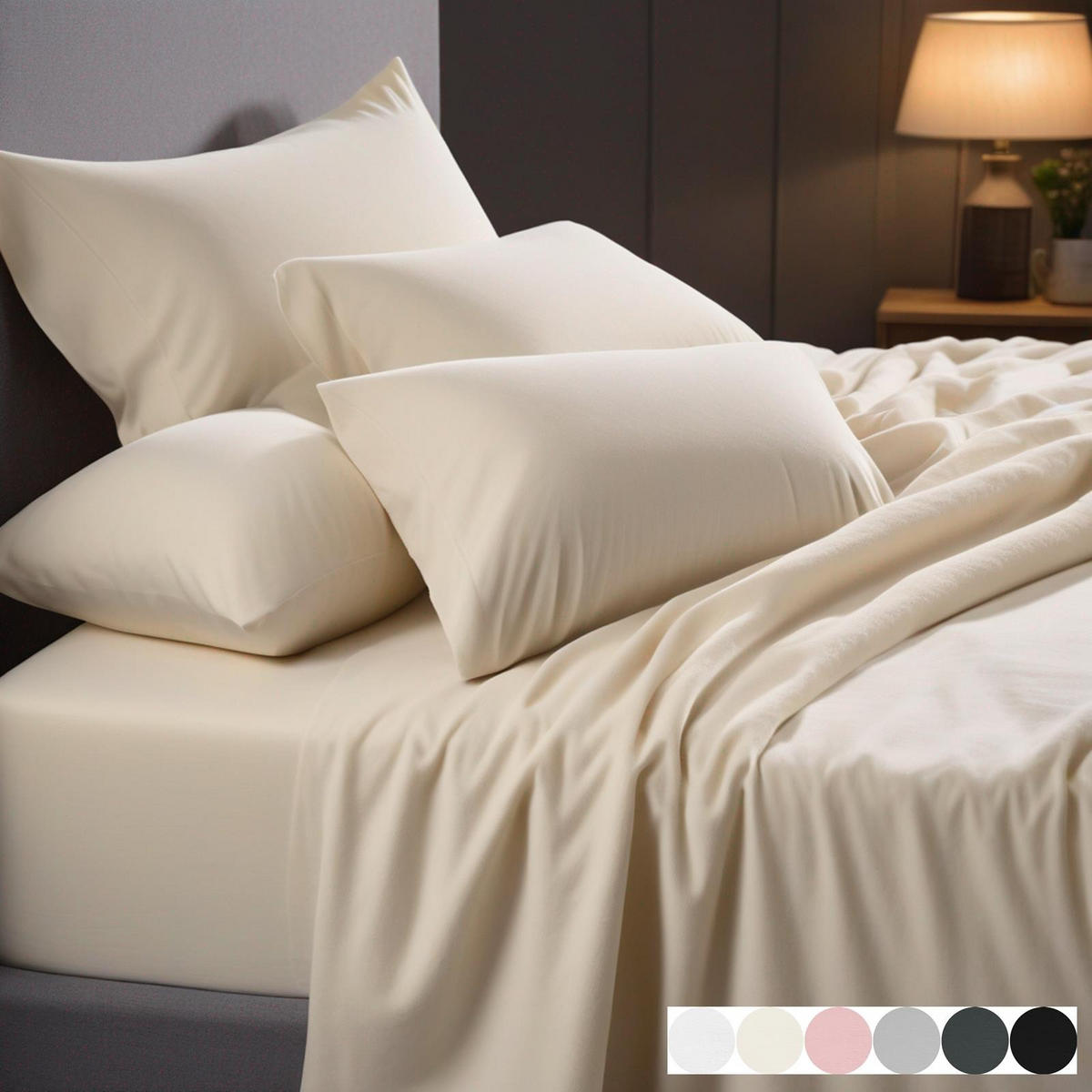 FLANELL-SPANNBETTLAKEN 100x200 Warme Winter Biber Bettlaken aus 100% Baumwolle, Spannbetttuch Laken Uni Creme - Made in Germany - Creme, Textil (100/200cm) - Carpe Sonno