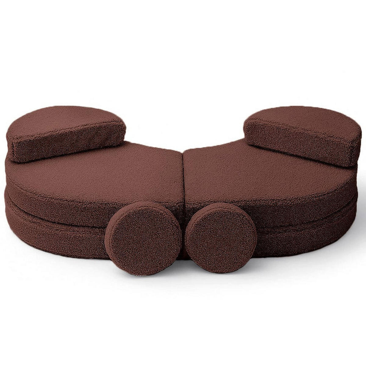 KINDERSOFA modular, Bearly, dunkelbraun - Braun, Textil (160/54/24cm) - MeowBaby