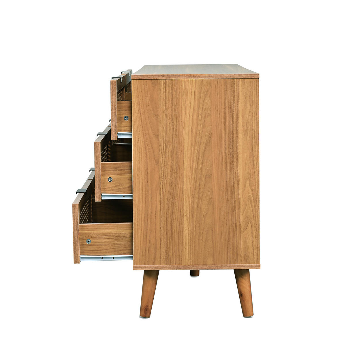 KOMMODE DE-37971 120/40/76,5 cm mit 6 Schubladen Walnuss - Walnussfarben, Holzwerkstoff (120/76.5/40cm) - ComfortXL