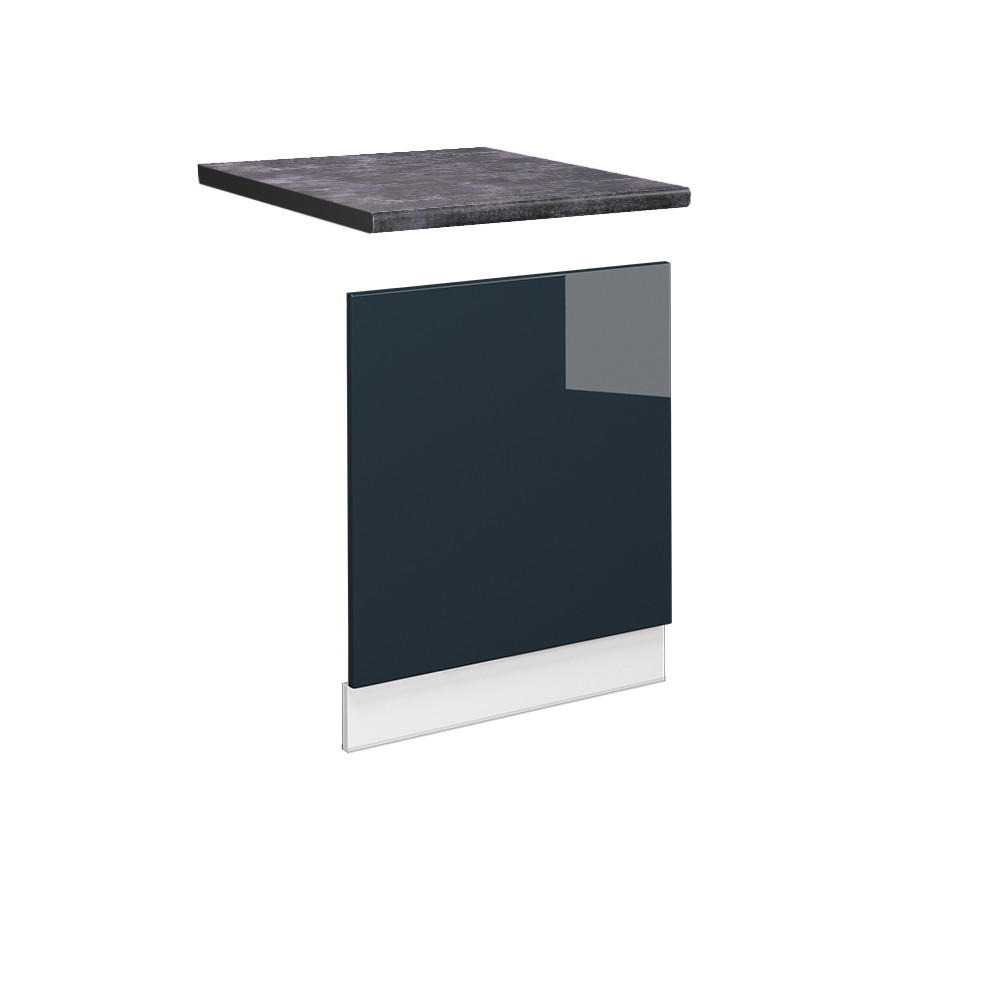 FRONTBLENDE Fame-Line Dunkelblau Hochglanz 60 cm, AP Anthrazit - Weiß/Dunkelblau, Holzwerkstoff (60/67.4/1.6cm) - Vicco