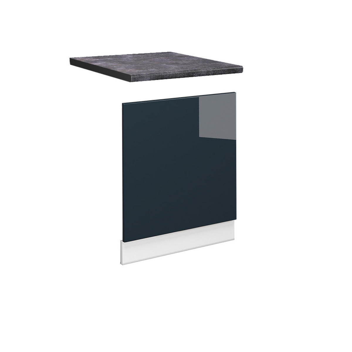 FRONTBLENDE Fame-Line Dunkelblau Hochglanz 60 cm, AP Anthrazit - Weiß/Dunkelblau, Holzwerkstoff (60/67.4/1.6cm) - Vicco
