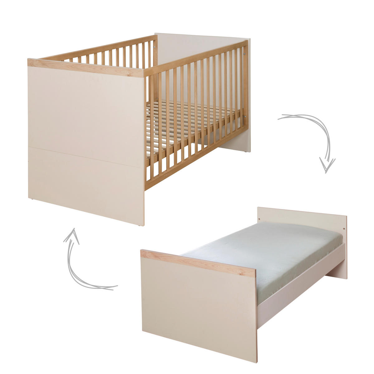 KOMBI-KINDERBETT 70 x 140 cm Jil - Kaschmir, Holz (70/140cm) - Roba