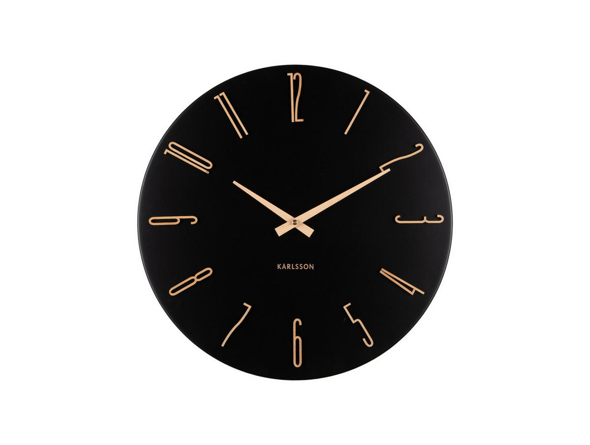 WANDUHR Esmerado Schwarz 2.1/40/40 cm - Schwarz, Metall (40/40/2.1cm) - Karlsson