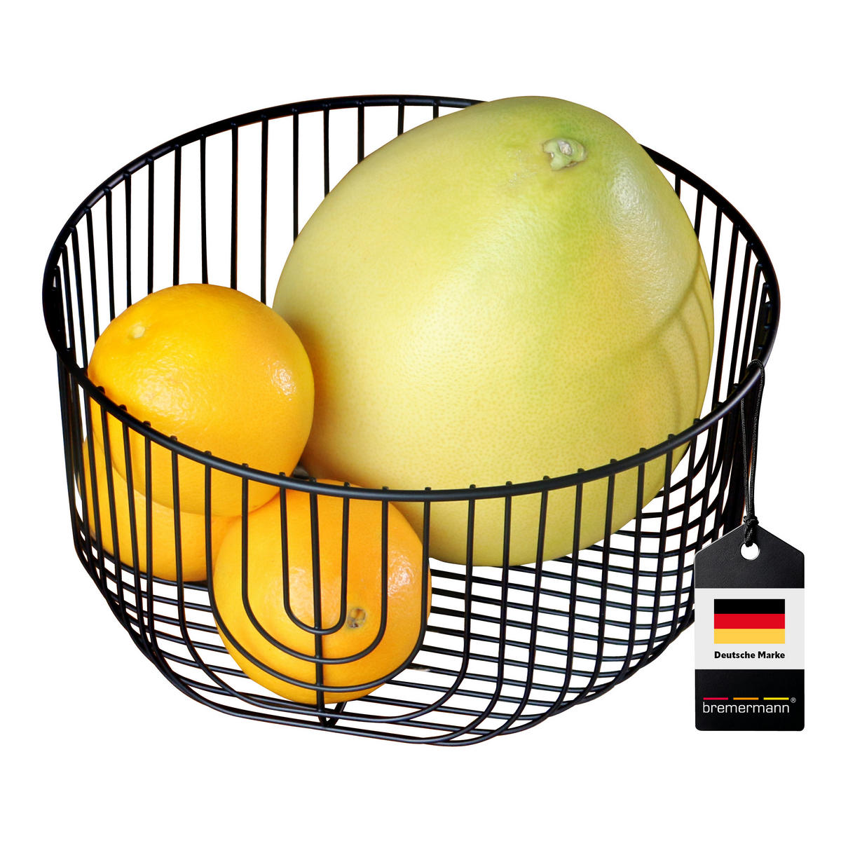 OBSTKORB, schwarz, Metall - Schwarz, Metall (12.5cm) - bremermann