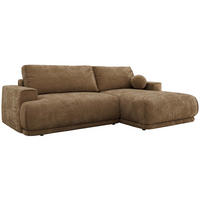 ECKSCHLAFSOFA RINA L Braun Schenille glatt - rechts - Schwarz/Braun, Kunststoff/Textil (170/267cm) - MKS